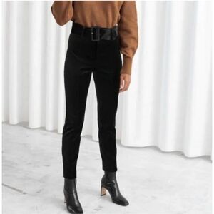 And Other Stories Black Velvet Belted Pants. 8. Black. Beautiful. Office Siren!